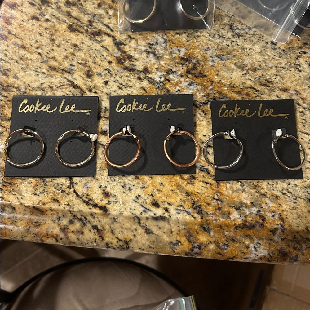 Cookie Lee Clip On Hoop Earrings (Choose from 3 Colors)